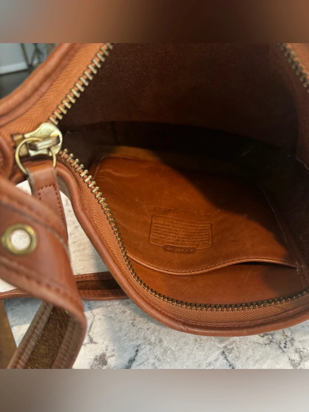 Vintage Coach Helen's Legacy 9953 Bucket Bag Brown Leather Adjustable Made USA